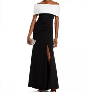 Aqua
Scuba Crepe Off The Shoulder Corset Gown